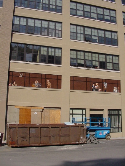 Looking Out From History, panels one and two installed