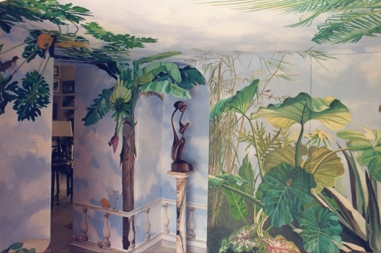 Tropical Garden, 350' square, oil on wall and ceiling, part 2
