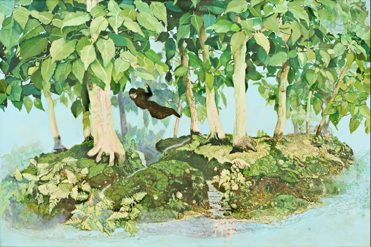 Visitor, acrylic on canvas, 32 x
48